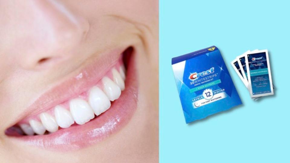 smiling face and crest whitestrips