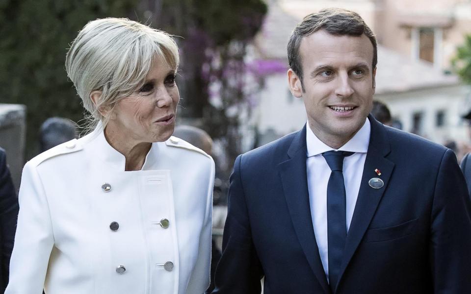 rench President Emmanuel Macron (R) with his wife Brigitte Trogneux  - Credit: ANGELO CARCONI/ANSA