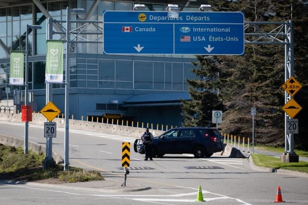 Vancouver International Airport in Richmond, B.C., remained open after a man was shot and killed Sunday afternoon.  (Maggie MacPherson/CBC - image credit)