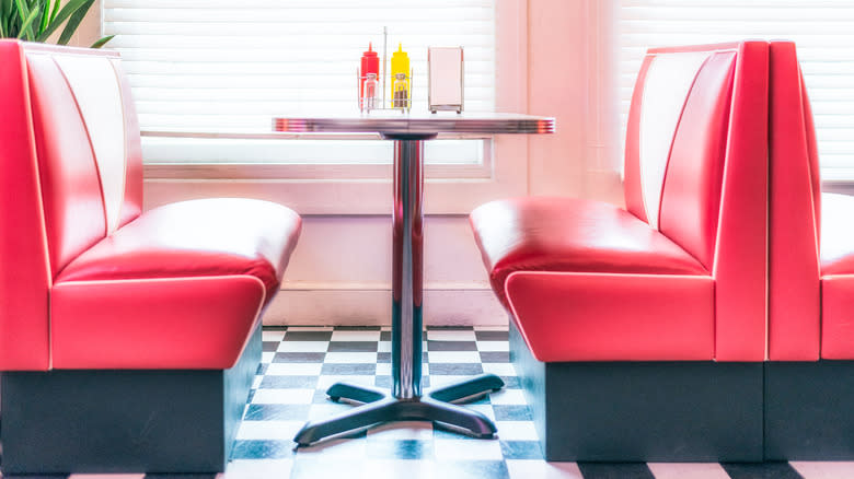 restaurant with red seats