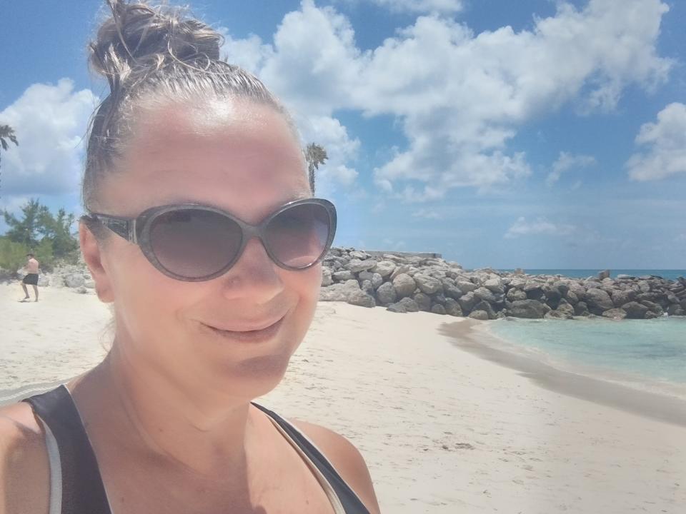 woman taking a selfie on the beach  Bimini