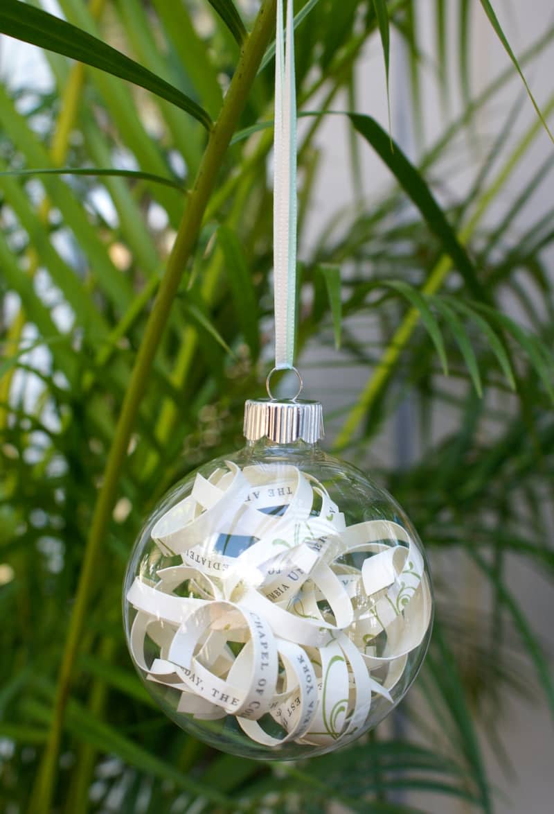 DIY Milestone Momento Glass Ball Ornament