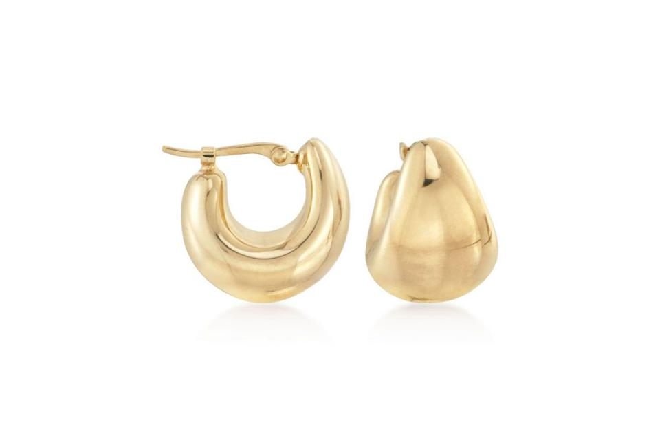 <strong><a href="https://www.ross-simons.com/14kt-yellow-gold-over-sterling-silver-puffed-dome-hoop-earrings-823981.html" target="_blank" rel="noopener noreferrer">Get the Ross + Simons puffed dome earrings for $45.50 (sale price at press time)﻿</a></strong>