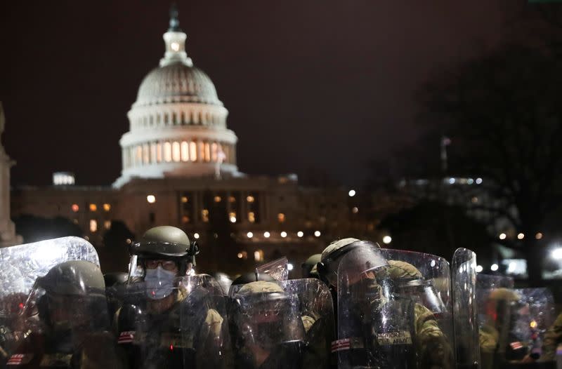 FILE PHOTO: Supporters of U.S. President Donald Trump gather in Washington