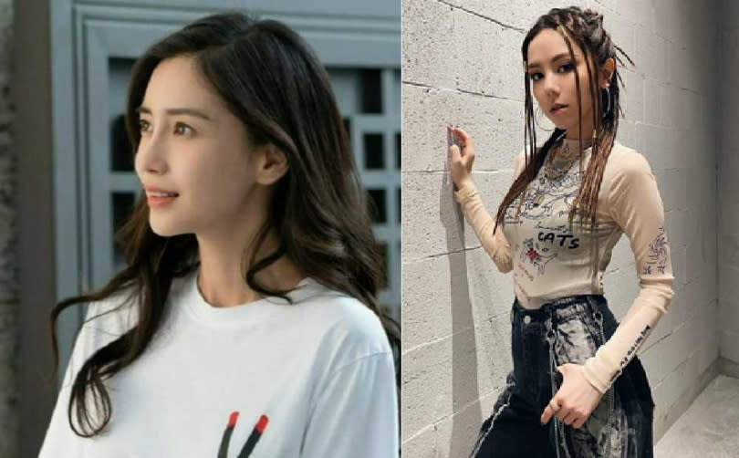 熱狗在新歌Ladyboy中，疑似提到鄧紫棋和angelababy。（圖／翻攝自楊穎工作室微博、鄧紫棋工作室微博）