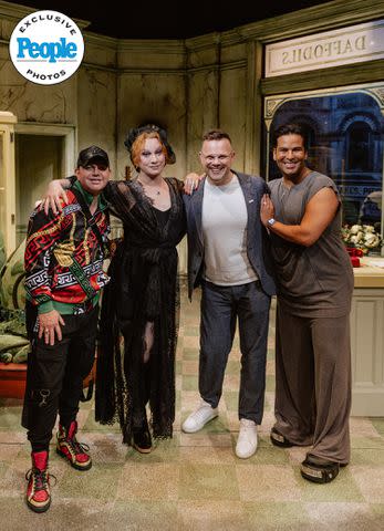 <p>Andy Henderson</p> From Left: Shannel, Jinkx Monsoon, Nina West and Roxxxy Andrews share a smile on stage at the Westside Theatre in New York City on May 7, 2024, before a performance of 'Little Shop of Horrors'
