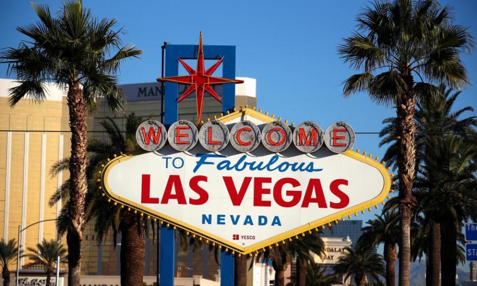 A view of the welcome sign on the Las Vegas Strip.