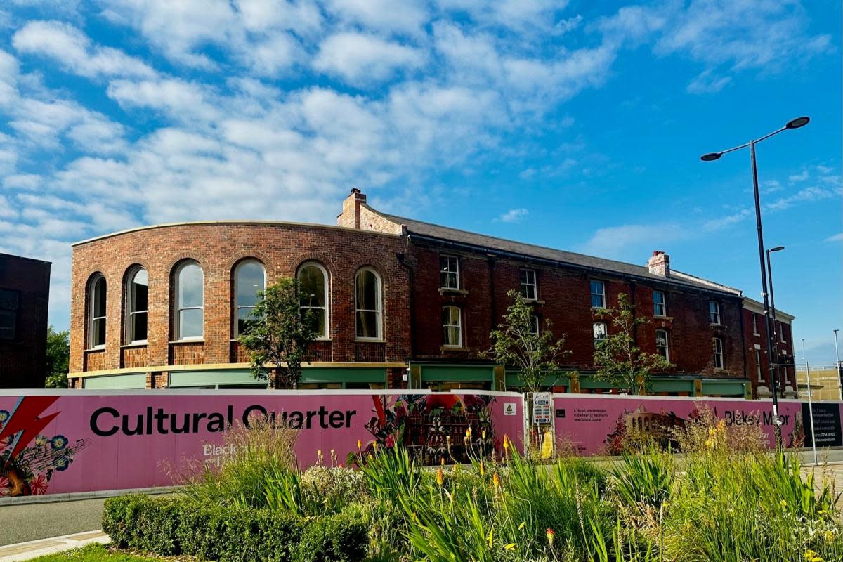 The almost completed Blakey Moor Terrace building