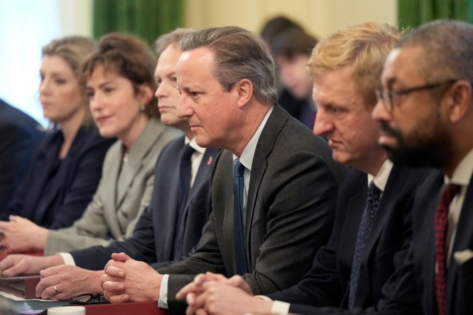 David Cameron attended cabinet for the first time as foreign secretary (Getty Images)