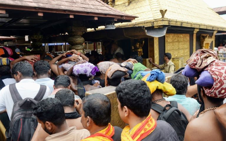 Despite the Supreme Court's order to allow them in, none of the few women present at the temple on Thursday were between 10 and 50 years old