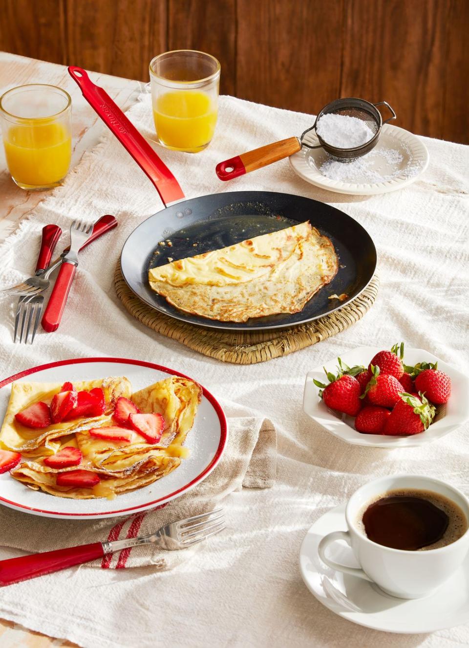 16) Crepes with Strawberries and Lemon Curd