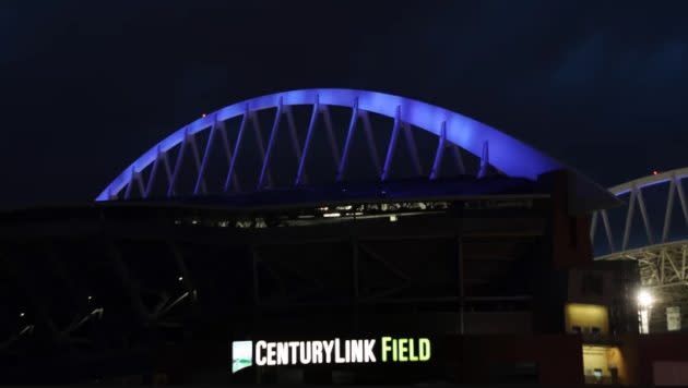 CenturyLink Field in blue