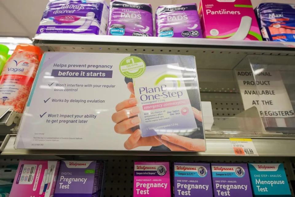 Over-the-counter emergency contraception includes Plan B.