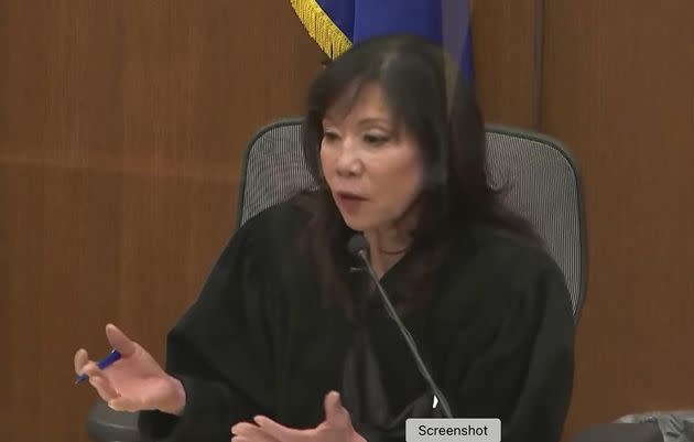 In this image from video, Hennepin County Judge Regina Chu discusses jury instructions in court Monday Dec. 6, 2021, in the trial of former Brooklyn Center police Officer Kim Potter in the April 11, 2021, death of Daunte Wright, at the Hennepin County Courthouse in Minneapolis, Minn. (Photo: Court TV, via AP, Pool)