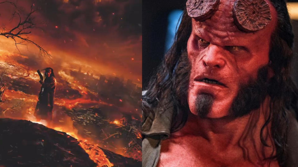 David Harbour como Hellboy. Foto: <a href="https://www.instagram.com/hellboymovie/" rel="nofollow noopener" target="_blank" data-ylk="slk:Instagram.com/hellboymovie;elm:context_link;itc:0;sec:content-canvas" class="link ">Instagram.com/hellboymovie</a>