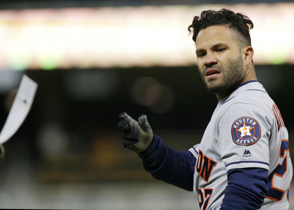 Jose Altuve recorded his first golden sombrero. (AP Photo)