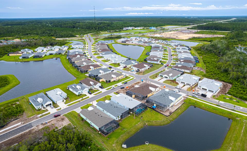 Homes are popping up at a remarkable pace in the Latitude Margaritaville Watersound development. More than 700 homes have been sold with 110 occupied and 340 under construction.