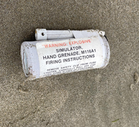 Police in Newport, Oregon have issued a warning to the public after a number of explosive hand grenades washed up on the shore of a beach along the state's central coast. One of them washed up on October, 4, 2022 at Agate Beach near Yaquina Bay State Park.