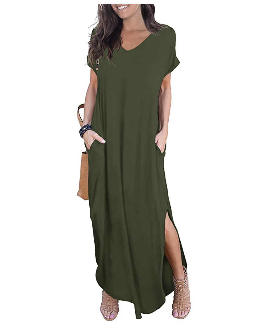 1) Women's Casual V-Neck Beach Dress