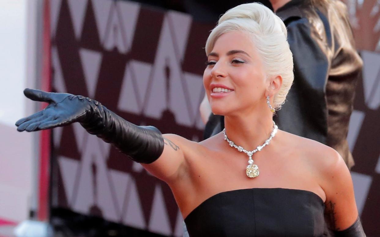 Lady Gaga wearing the 128.54-carat Tiffany Diamond at the 91st Academy Awards in Los Angeles - REUTERS