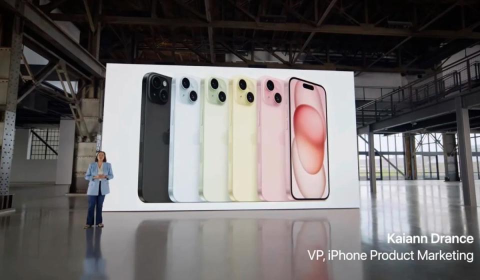 Estas son las versiones del iPhone 15 presentadas por Apple. Imagen tomada del Apple Event.