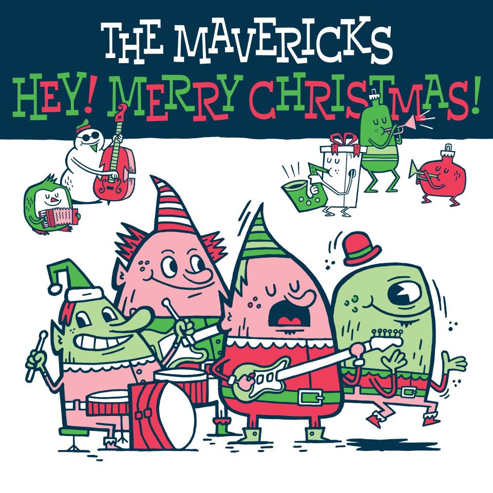 This cover image released by Mono Mundo Recordings shows "Hey! Merry Christmas," a holiday album by The Mavericks. (Mono Mundo Recordings via AP)