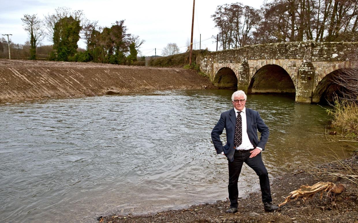 John Price spent more than 200 hours, working at weekends and evenings, to remove gravel and silt from a stretch of the River Lugg in late 2020 - Richard Stanton