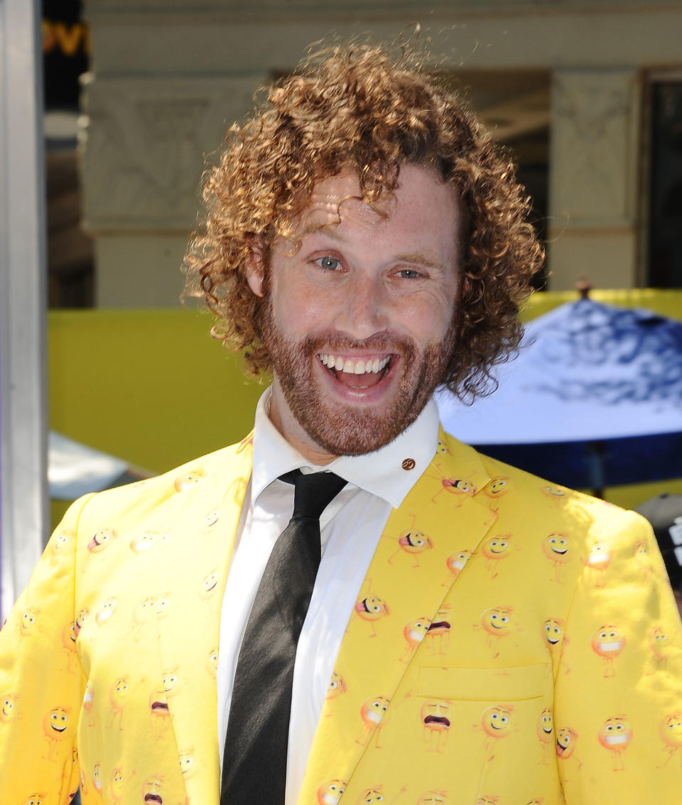 T.J. Miller at the premiere of<em> The Emoji Movie</em> on July 23, 2017. (Photo: Jason LaVeris/FilmMagic)