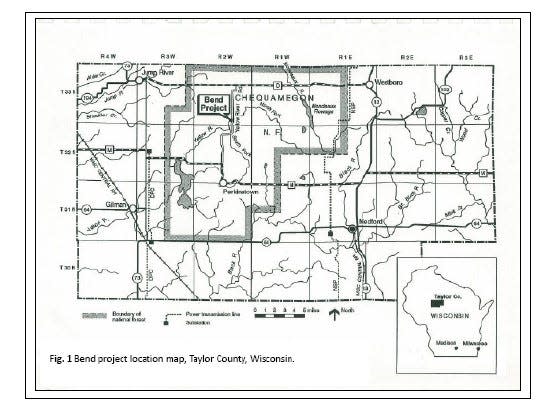 A map outlining where Green Light Metals plans to conduct exploratory drilling this winter in the Chequamegon National Forest.