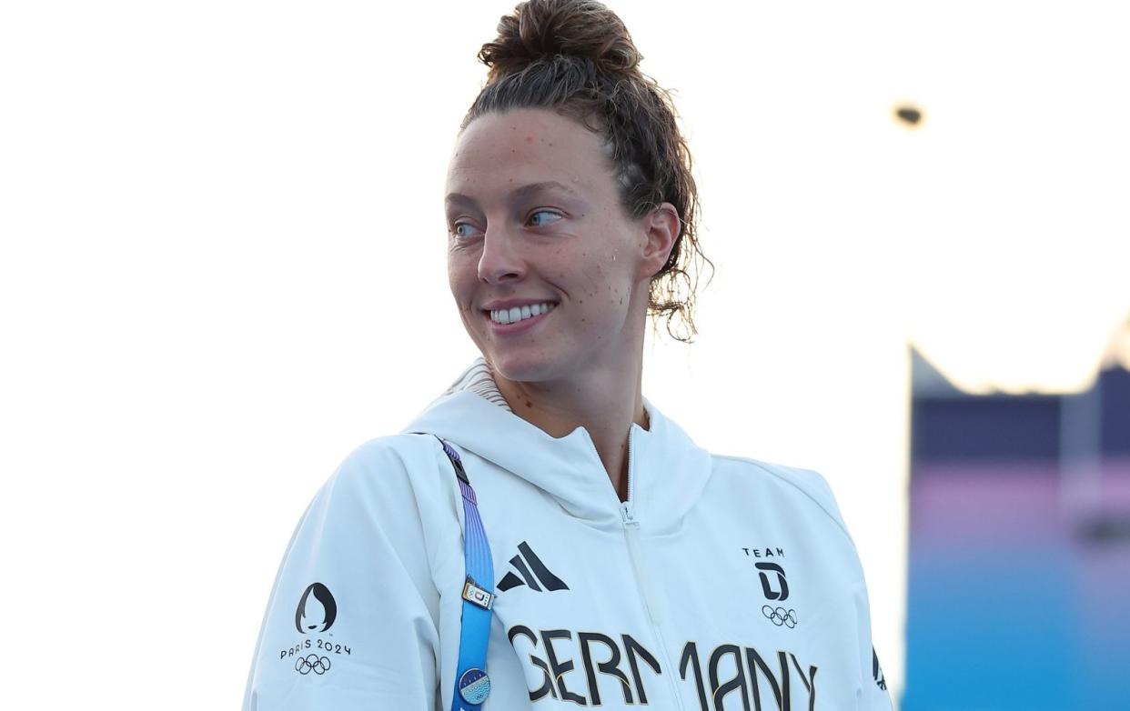 Germany's Leonie Beck at the Paris 2024 Olympic Games/German Olympian suffers 'vomiting and diarrhoea' after swimming in Seine