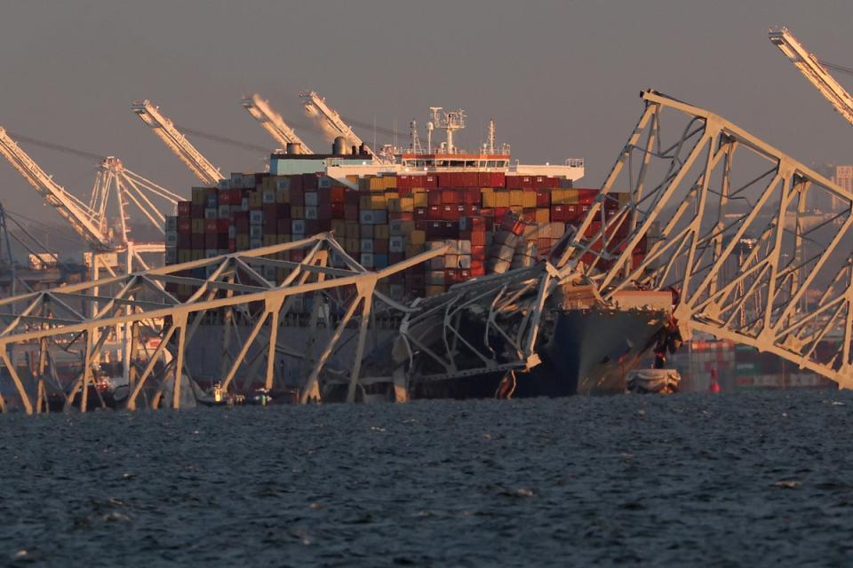 The 300-metre-long vessel was embarking on a journey to Sri Lanka and was only 30 minutes in when it collided with the Francis Scott Key Bridge (Getty Images)