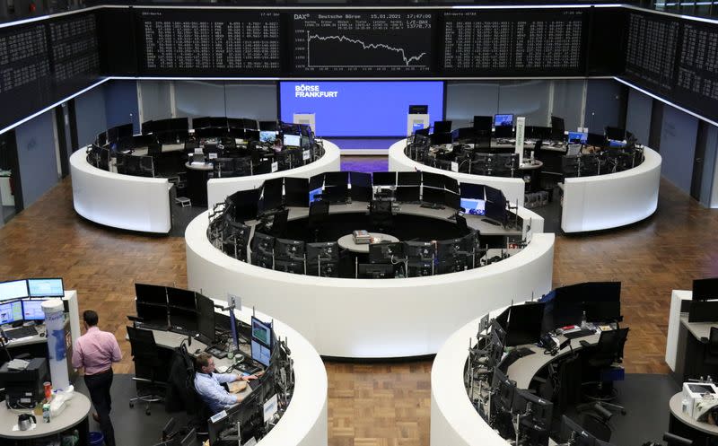 The German share price index DAX graph is pictured at the stock exchange in Frankfurt