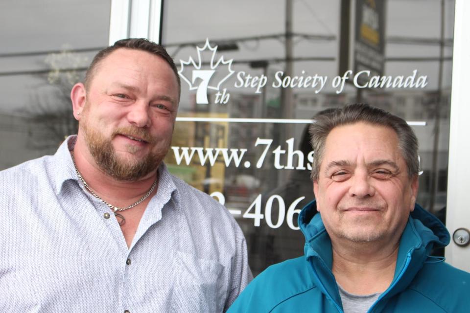 Pete Brown and Steven Deveau at the Pardon Me office in Dartmouth