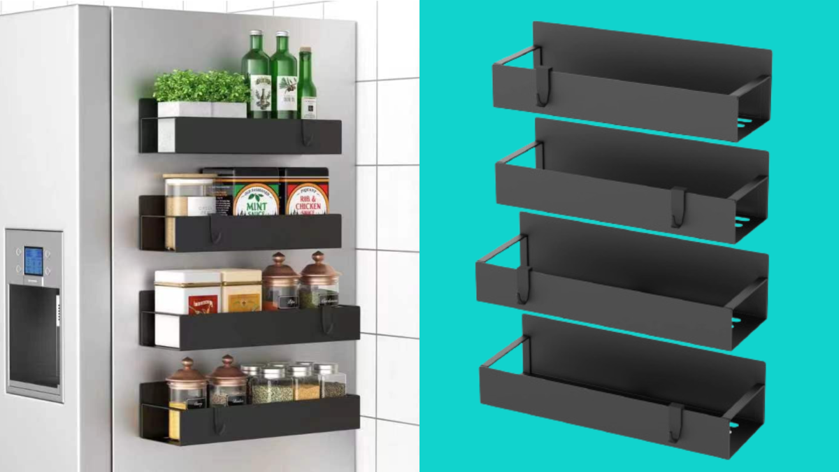 Running out of pantry space? These racks stick to your fridge — get 4 on sale for 