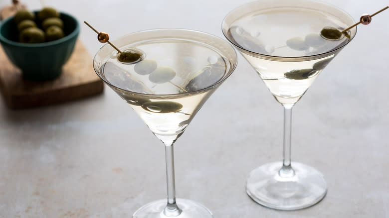 two classic martinis