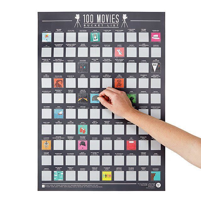 100 Movies Scratch-Off Poster