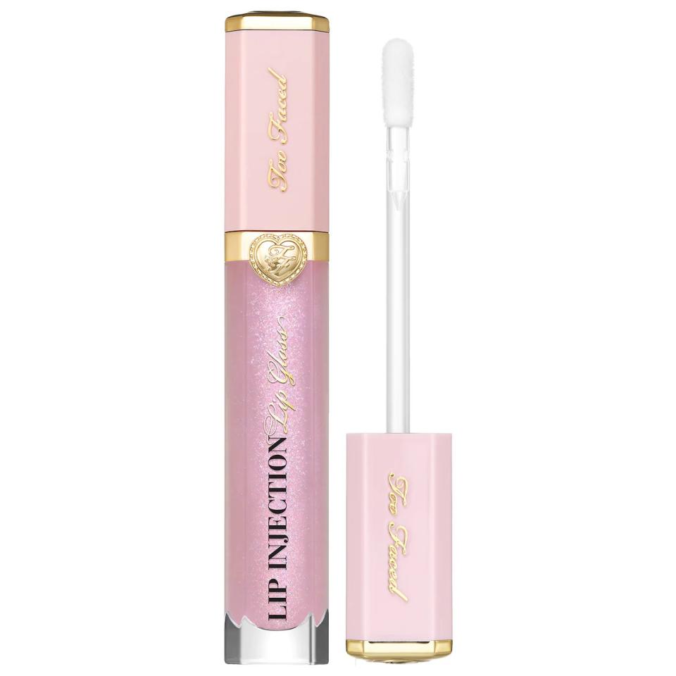 pink glittery lip gloss