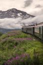 <p><strong>Where:</strong> White Pass and Yukon Route Railroad, Alaska</p><p><strong>Why We Love It: </strong>Built in the late 19th century during the Klondike Gold Rush, this scenic railroad climbs nearly 3,000 feet in 20 miles giving riders panoramic (and cliff-hanging!) views of the surrounding mountains.<br></p><p><strong>RELATED:</strong> <a href="https://www.countryliving.com/life/travel/g2312/scenic-train-rides-across-america/" rel="nofollow noopener" target="_blank" data-ylk="slk:The Most Scenic Train Rides In North America;elm:context_link;itc:0;sec:content-canvas" class="link ">The Most Scenic Train Rides In North America</a><br></p>