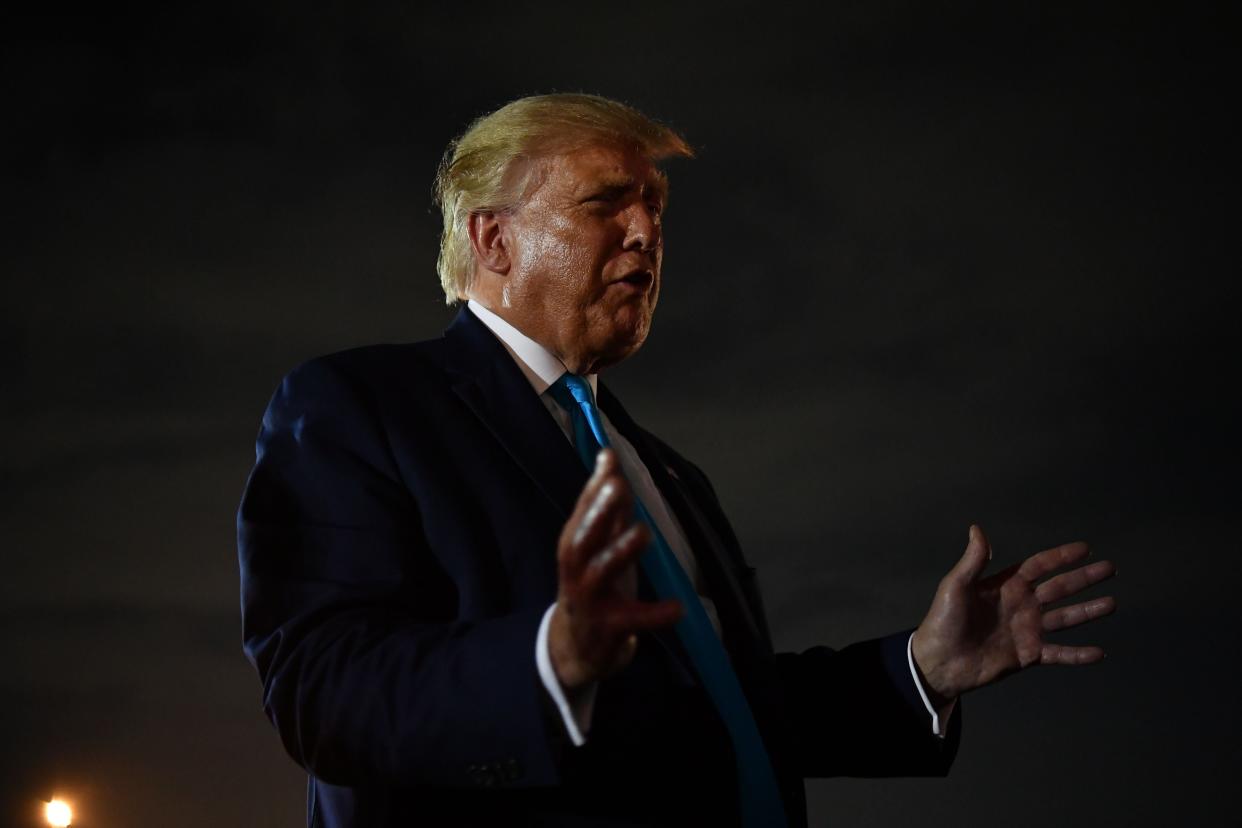 Donald Trump en la Base de la Fuerza Aérea Andrews en Maryland (AFP via Getty Images)