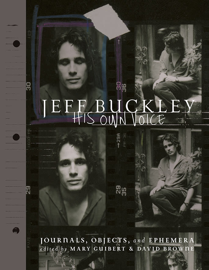 This cover image released by Da Capo Press shows “Jeff Buckley: His Own Voice,” edited by Mary Guibert and David Browne. Coinciding with the 25th anniversary of Buckley’s debut album “Grace” is this collection of never before seen journals and unpublished lyrics. Buckley died in 1997 in an accidental drowning three years after “Grace” was released. (Da Capo Press via AP)