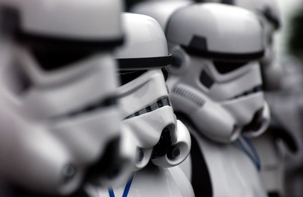 Stormtroopers arrive for a screening of "Star Wars Episode II: Attack of the Clones" on May 12, 2002, in New York. (Photo: Mark Mainz via Getty Images)