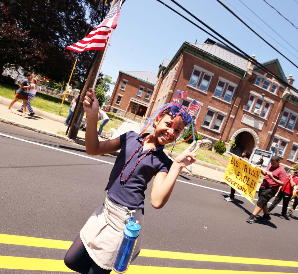 Kianna Rodrigues, 10, during the 124th Huntington Memorial Day Parade on Wednesday, May 31, 2023.