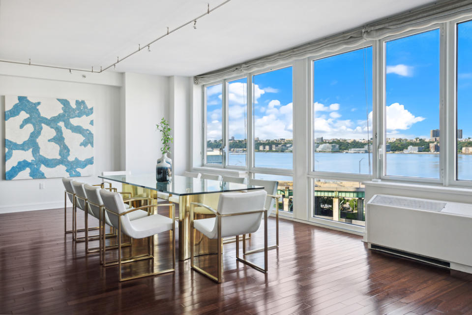 The Upper West Side apartment has open views that stretch over the Hudson River.