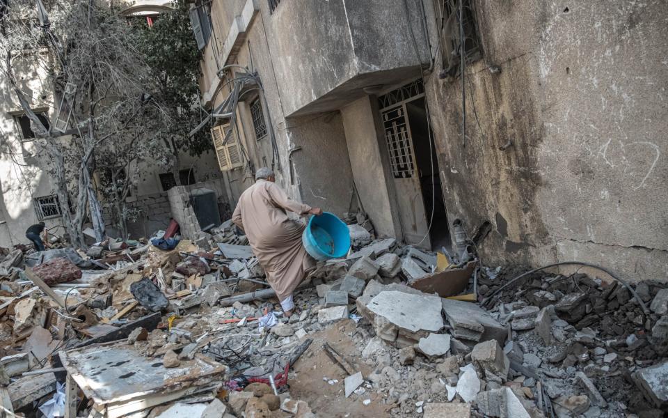 Shati Refugee Camp, west of Gaza City, was partly destroyed by Israeli air strikes  - Fatima Shbair/Getty Images