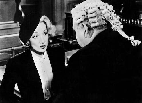 <span class="caption">Witness for the Prosecution was a 1957 film about a supposedly conscientious woman testifying against her husband. </span> <span class="attribution"><a class="link " href="https://www.alamy.com/dietrichlaughton-witness-for-the-prosecution-1957-image236825116.html?imageid=67079CF2-84AD-4647-8D62-1004A2F7ECE0&p=1894192&pn=undefined&searchId=2957f60faf41b160bd1bf39e7ece4f9e&searchtype=0&login=1" rel="nofollow noopener" target="_blank" data-ylk="slk:Allstar Picture Library Limited/Alamy Stock Photo;elm:context_link;itc:0;sec:content-canvas">Allstar Picture Library Limited/Alamy Stock Photo</a></span>