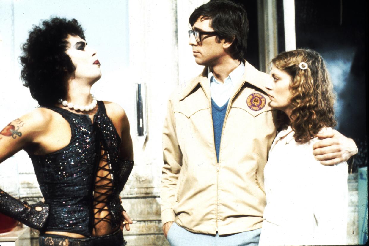 1975:  Actors Tim Curry, Barry Bostwick and Susan Sarandon  in scene from movie 