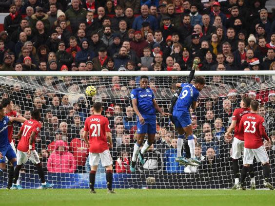 David De Gea’s aerial error gave Everton a first half lead (AFP via Getty)