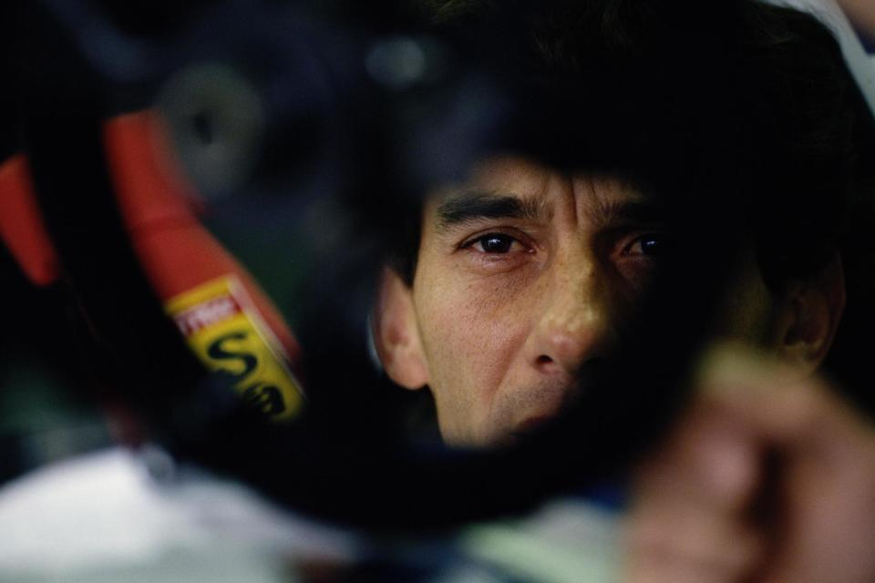 Ayrton Senna just before the start of the San Marino Grand Prix in 1994, where he diedGetty