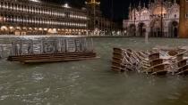 Plaza de San Marcos inundada el martes por la noche.