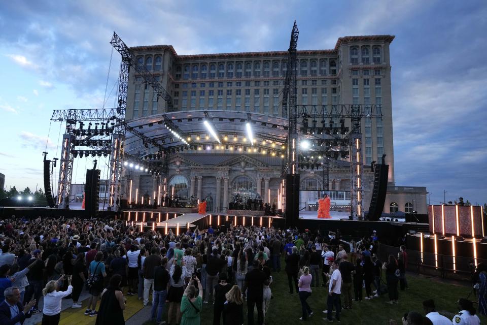 Diana Ross performs during "Live From Detroit: The Concert at Michigan Central" on Thursday, June 6, 2024, in Detroit. (AP Photo/Carlos Osorio)